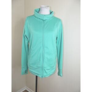 ZELLA Womens Full Zip Lightweight JACKET - Size SMALL - Aqua w/ Thumb Holes Run